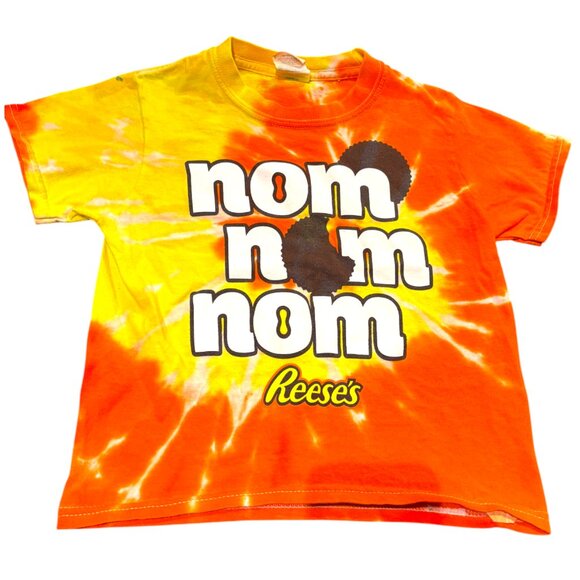 Hershey's Reese's peanut butter cup Nom Nom Nom tie dye t-shirt kid's youth XS - Picture 1 of 8